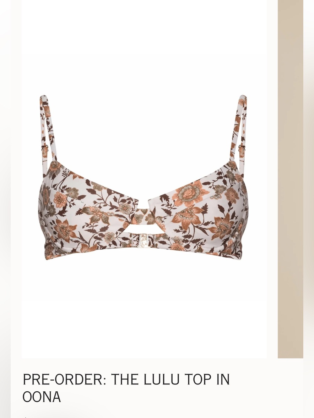 Juliet floral swim Bralette and bottoms in Oona print